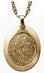 Large Gold Rimmed Pendant With Chain