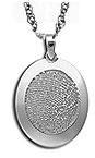 Large Silver Rimmed Pendant With Chain