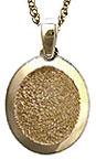 Small Gold Rimmed Pendant With Chain